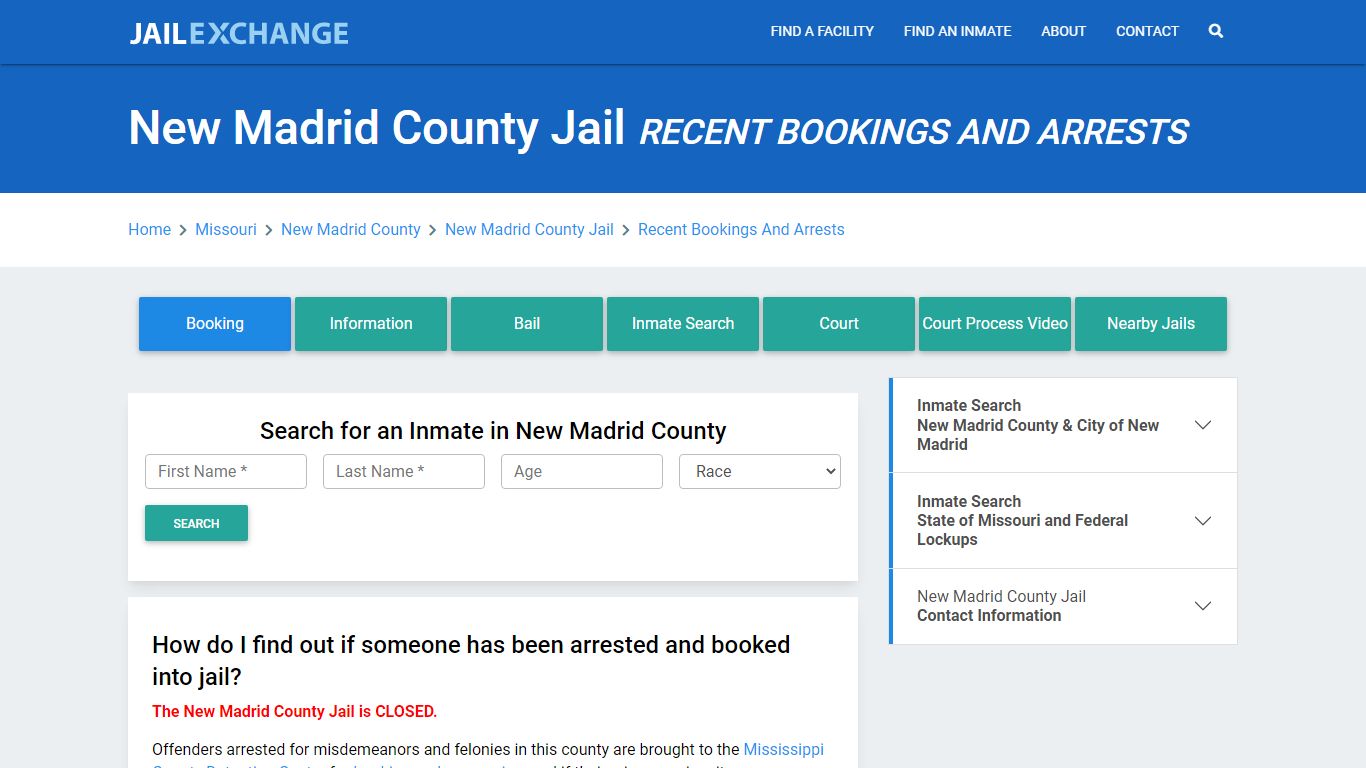 New Madrid County Jail Recent Bookings And Arrests