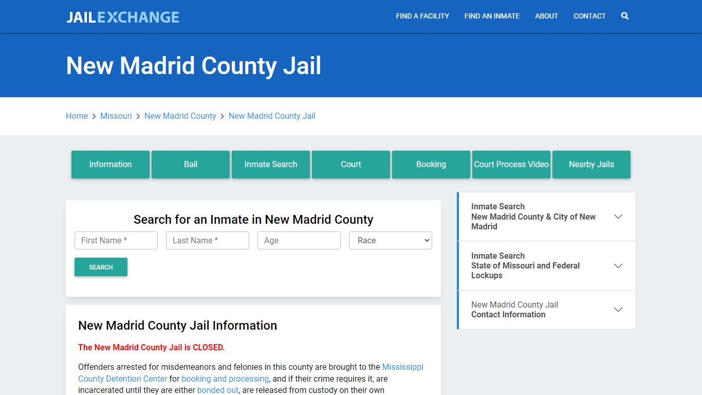 New Madrid County Jail Roster Lookup, MO, Inmate Search